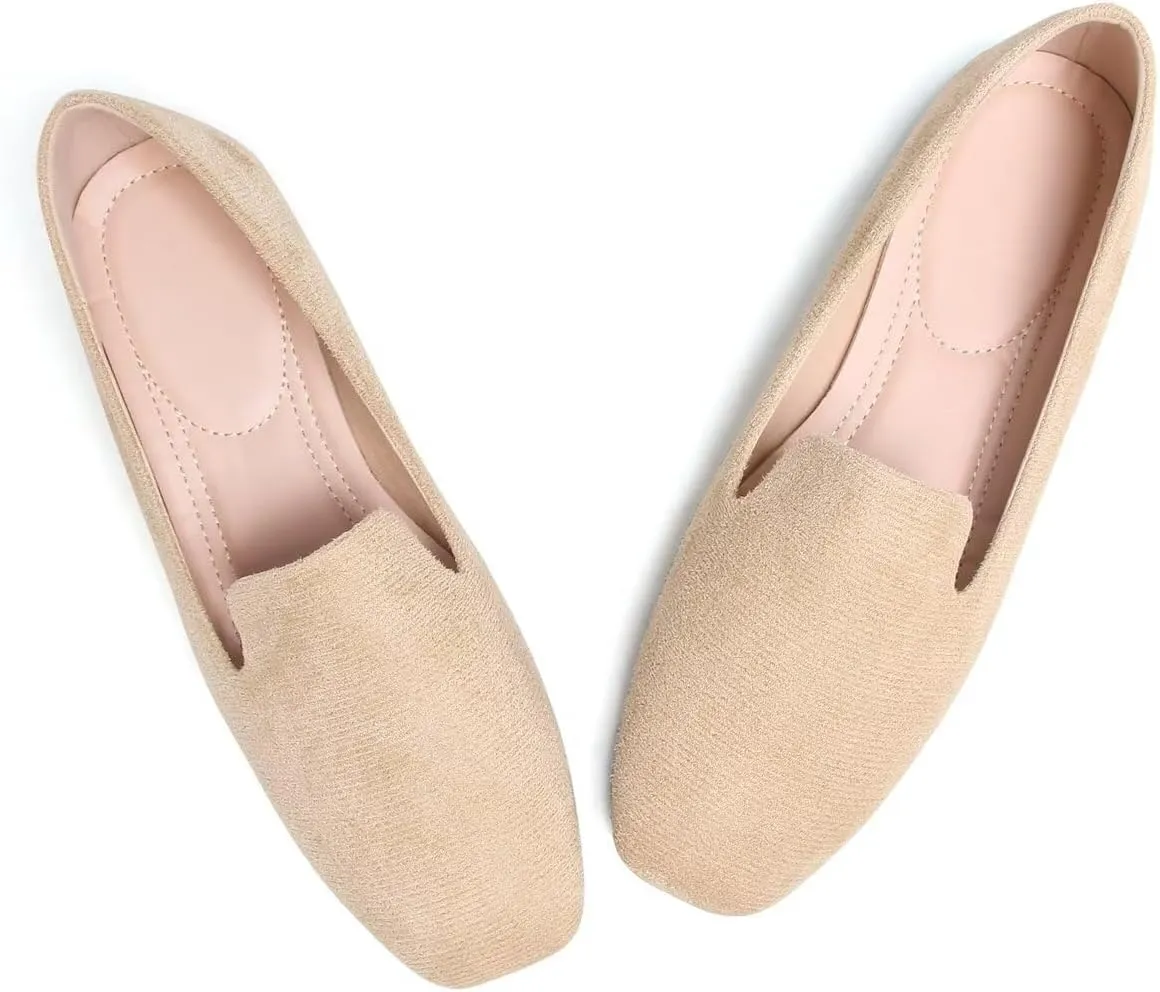 Women Comfortable Flats Candy Colored Cute Slip On Ballet Shoes Soft Sole Dress Casual Office Shoes Moccasins