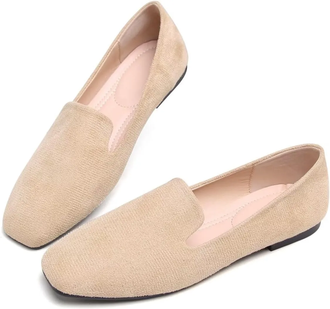 Women Comfortable Flats Candy Colored Cute Slip On Ballet Shoes Soft Sole Dress Casual Office Shoes Moccasins