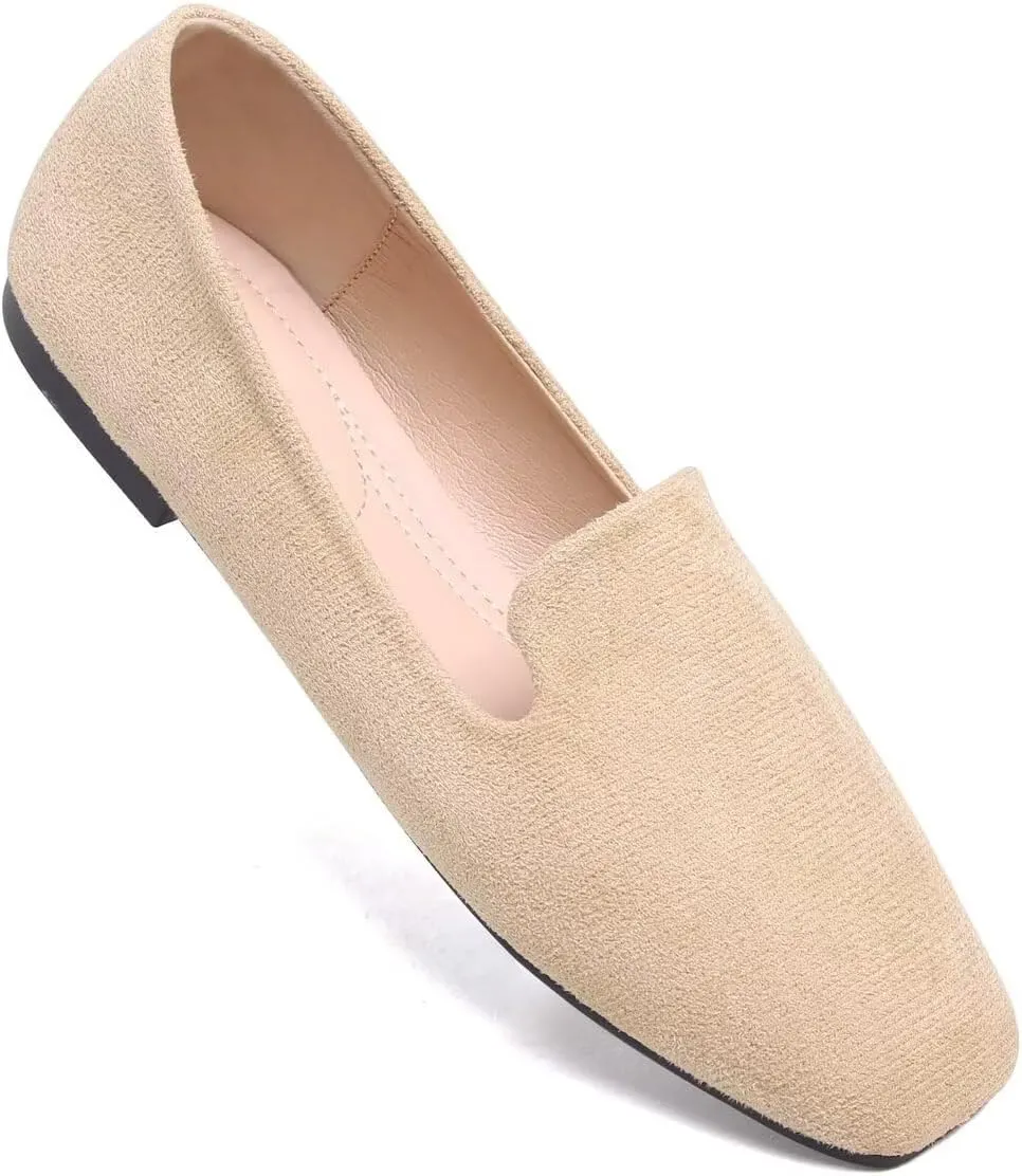 Women Comfortable Flats Candy Colored Cute Slip On Ballet Shoes Soft Sole Dress Casual Office Shoes Moccasins