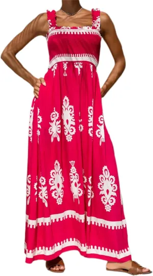 Women Floral Maxi Dress Summer Tie Strap Ruffle Sleeveless Backless Boho Long Dress Flowy Beach Vacation Sundress