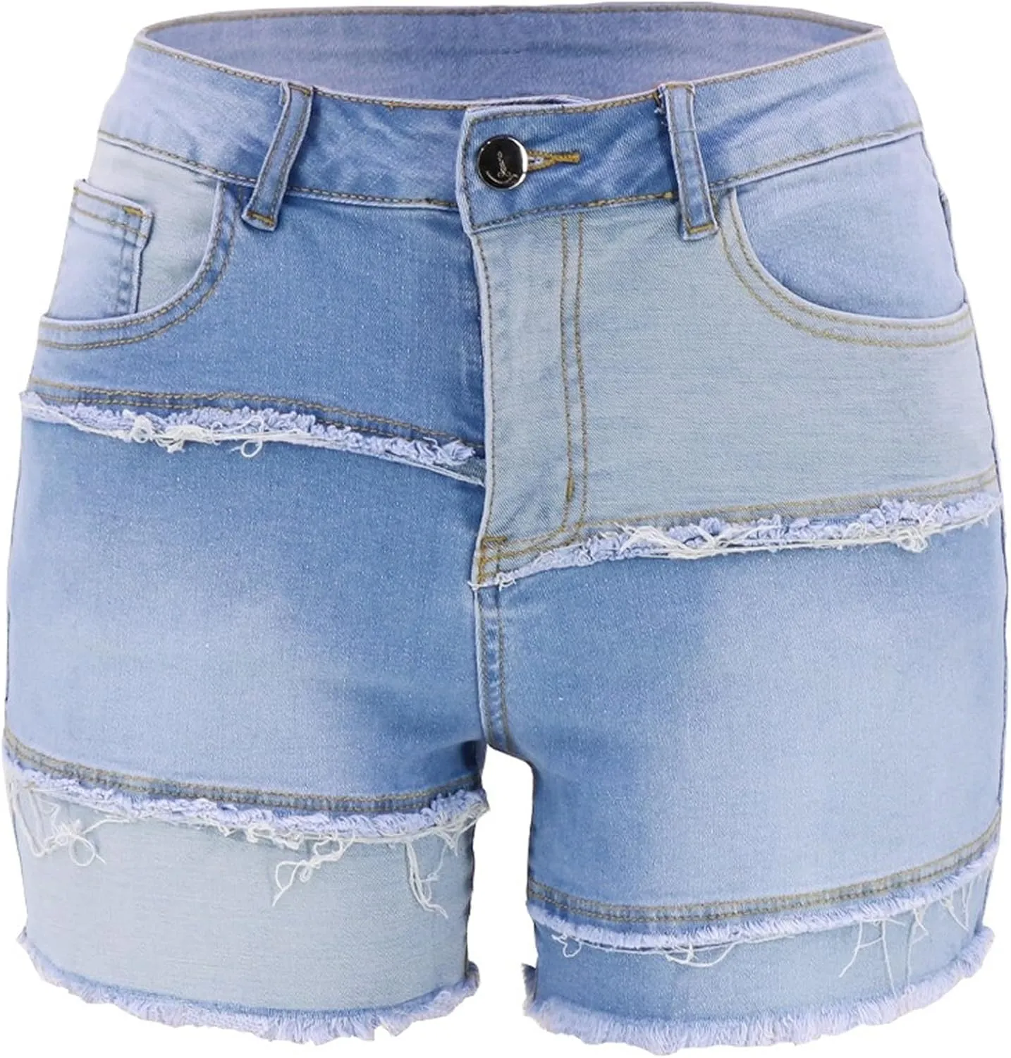 Women Fringe Denim Jean Shorts High Waisted Stretchy Y2K Cowgirl Jorts Ripped Frayed Hem Sexy Summer Streetwear