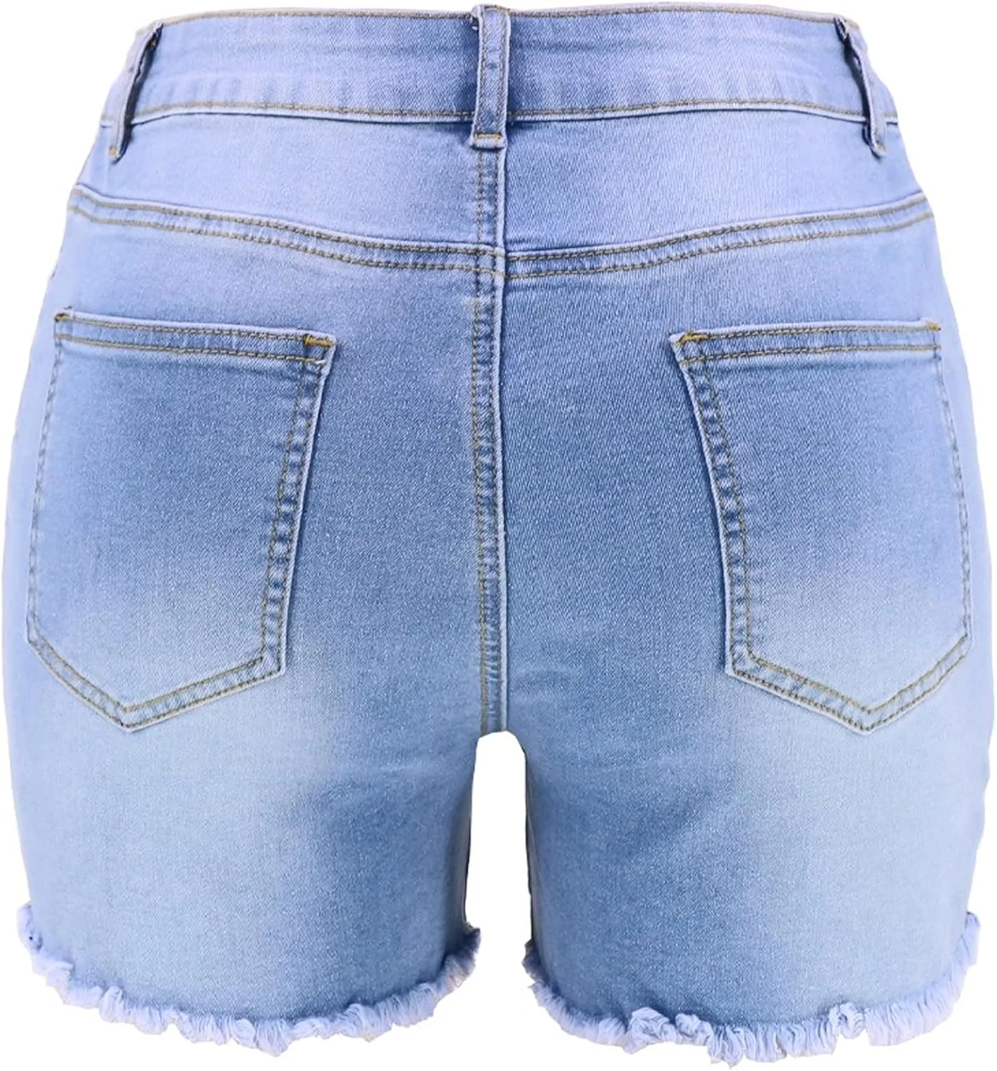 Women Fringe Denim Jean Shorts High Waisted Stretchy Y2K Cowgirl Jorts Ripped Frayed Hem Sexy Summer Streetwear