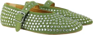 Women Rhinestone Ballet Flats Mary Jane Flat Buckle Strap Ballerina Shoes