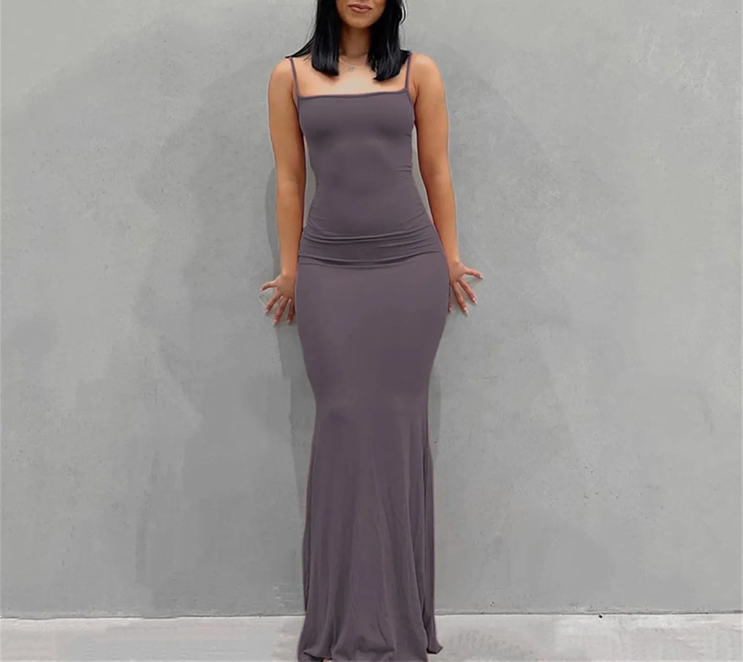 Women Spaghetti Strap Casual Maxi Dresses Sleeveless Cami Dress Party Club Bodycon Dress