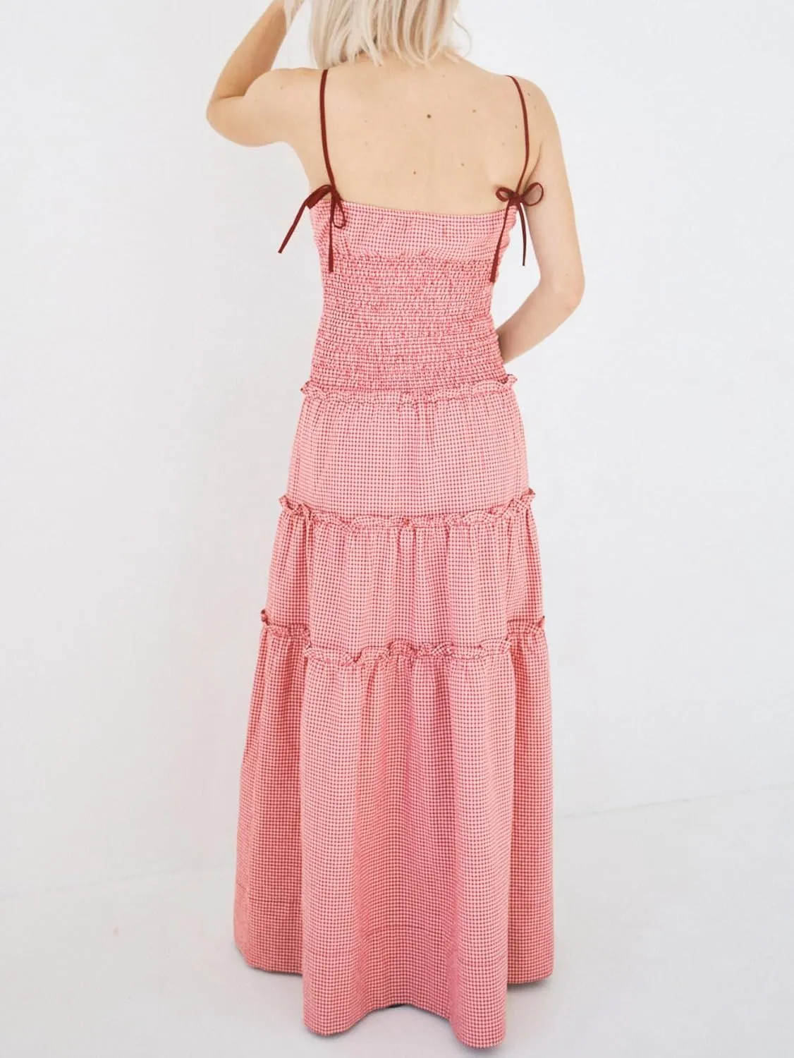 Women Summer Colorful Striped Maxi Cami Dress Spaghetti Strap Boho Long Flowy Sun Dresses A Line Beach Sundresses