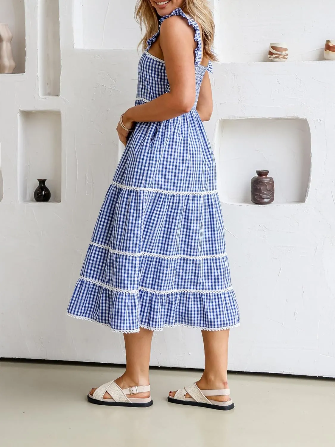 Women Summer Colorful Striped Maxi Cami Dress Spaghetti Strap Boho Long Flowy Sun Dresses A Line Beach Sundresses