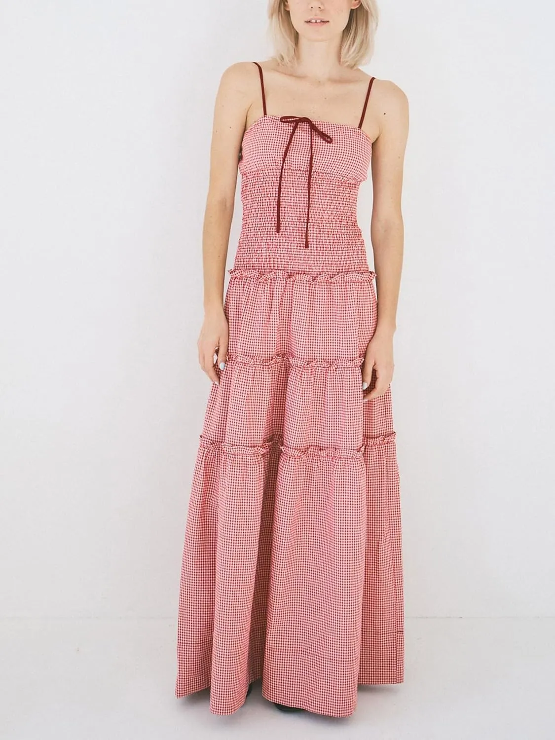 Women Summer Colorful Striped Maxi Cami Dress Spaghetti Strap Boho Long Flowy Sun Dresses A Line Beach Sundresses
