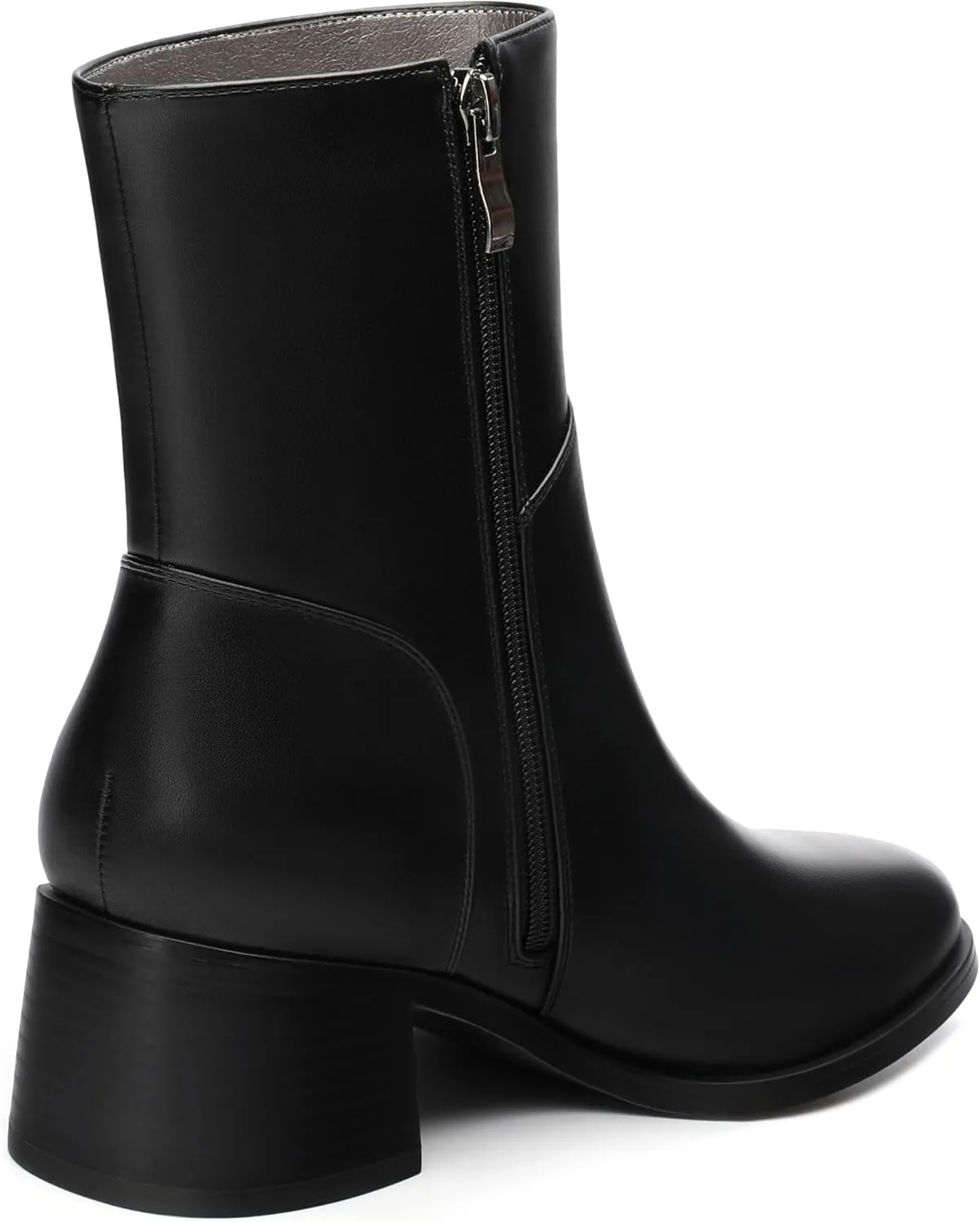 Women's Ada Fashion Round Toe Ankle Boots, Low Chunky Heel Side Zipper Short Boots, Fall and Winter Dating Office Commuter Boots Shoes