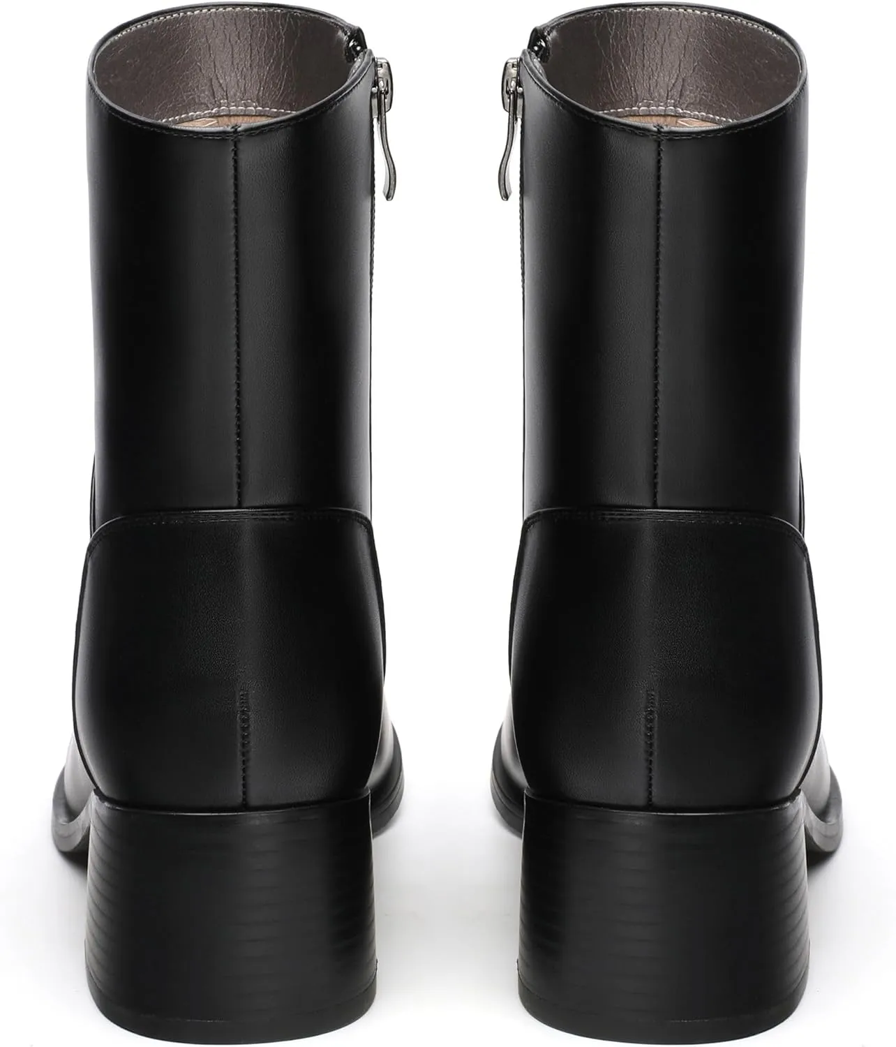 Women's Ada Fashion Round Toe Ankle Boots, Low Chunky Heel Side Zipper Short Boots, Fall and Winter Dating Office Commuter Boots Shoes