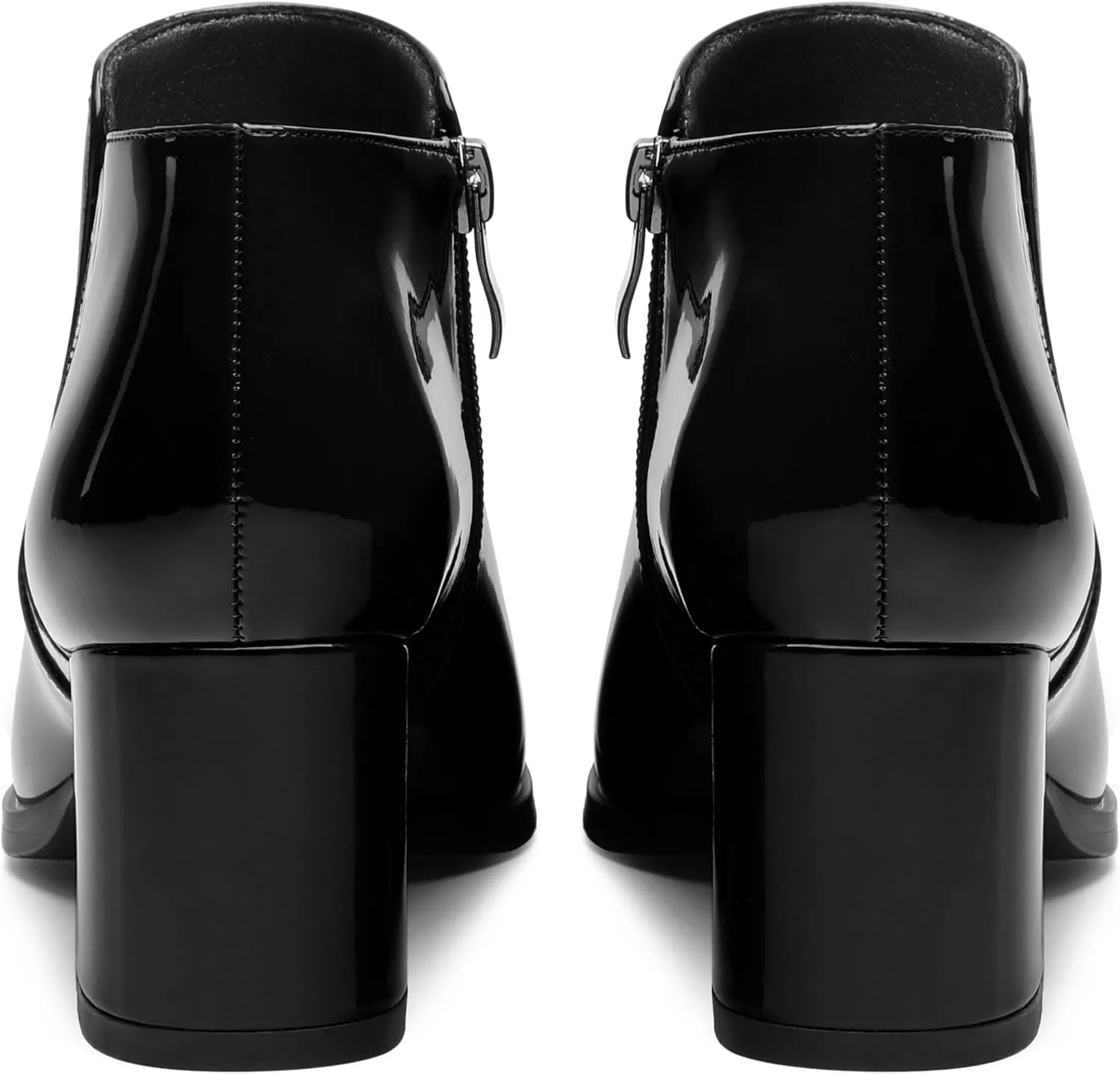 Women's Ankle Boots, Pointed Toe Chunky Heel Short Boots, Side Zipper and Elastic Ankle Booties, Mid Heel Shoes for Women