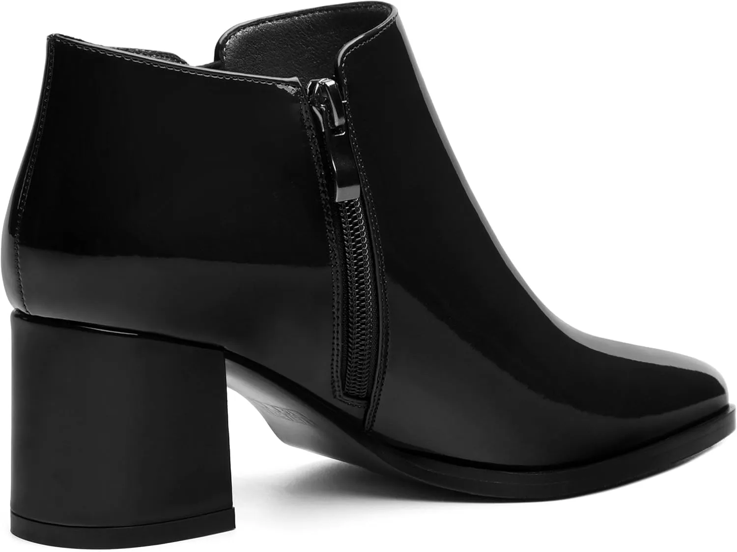 Women's Ankle Boots, Pointed Toe Chunky Heel Short Boots, Side Zipper and Elastic Ankle Booties, Mid Heel Shoes for Women