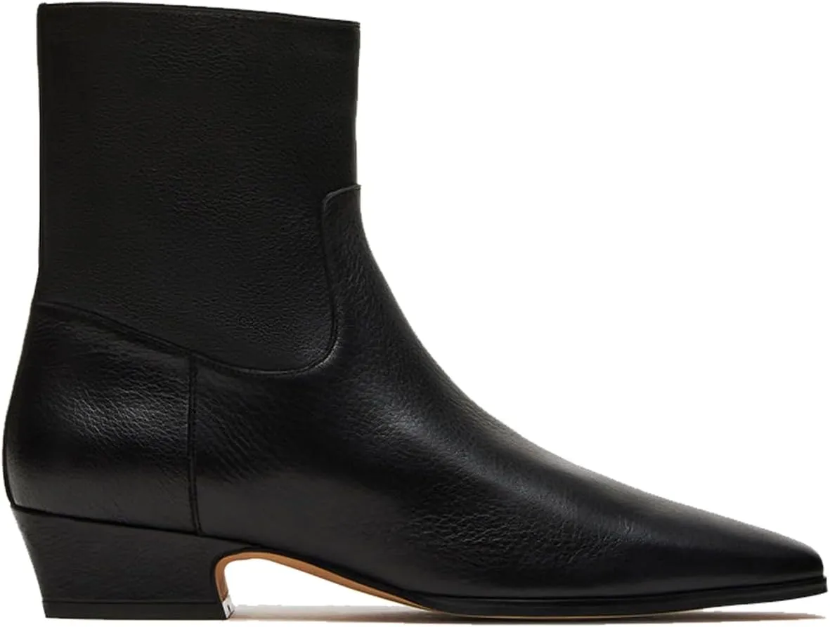 Women's Ankle Boots Square Toe Low Chunky Block Heel Booties Comfortable Short Boots Side Zipper Booties Shoes