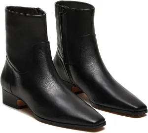 Women's Ankle Boots Square Toe Low Chunky Block Heel Booties Comfortable Short Boots Side Zipper Booties Shoes