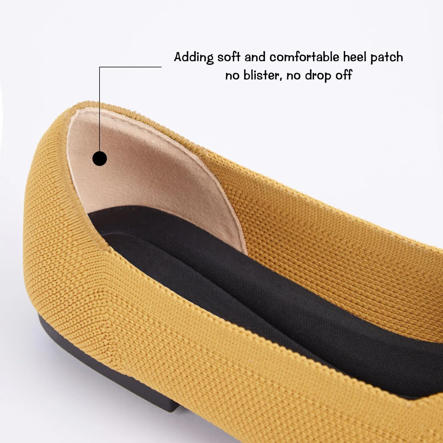 Women's Ballet Flat Shoes Knit Dress Shoes Pointed Toe Flats Comfort Slip on Walking Flats Foldable Soft Shoes