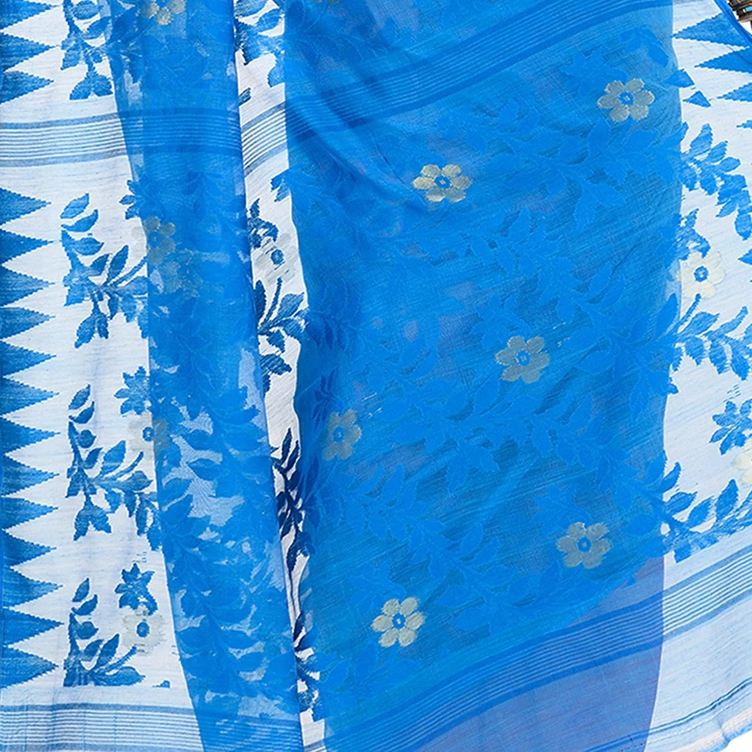Women`s Bengali Khesh Mul Pure Cotton Handloom Saree With Blouse Piece Free