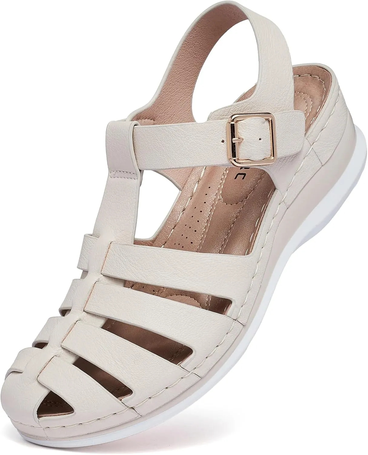 Women's Black Gladiator Sandals - Casual Platform Open Toe Adjustable Ankle Strap Dress Sandals