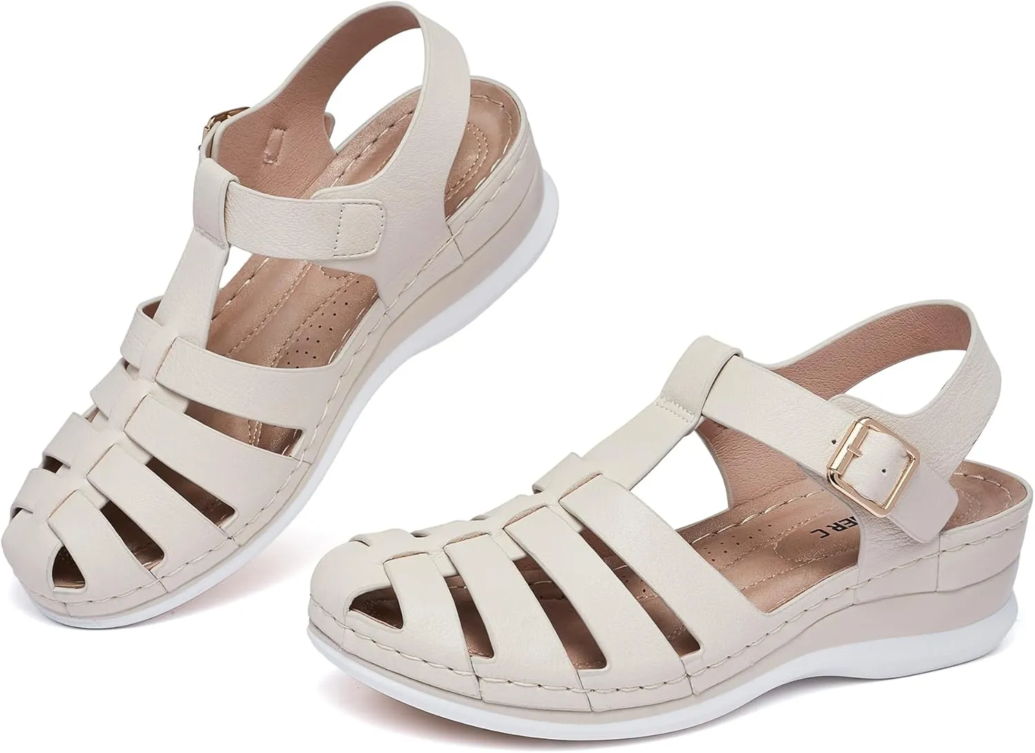 Women's Black Gladiator Sandals - Casual Platform Open Toe Adjustable Ankle Strap Dress Sandals