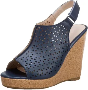 Women's Casual Wedge Sandals With Buckle Strap Platform Peep Toe High Heel Party Shoes