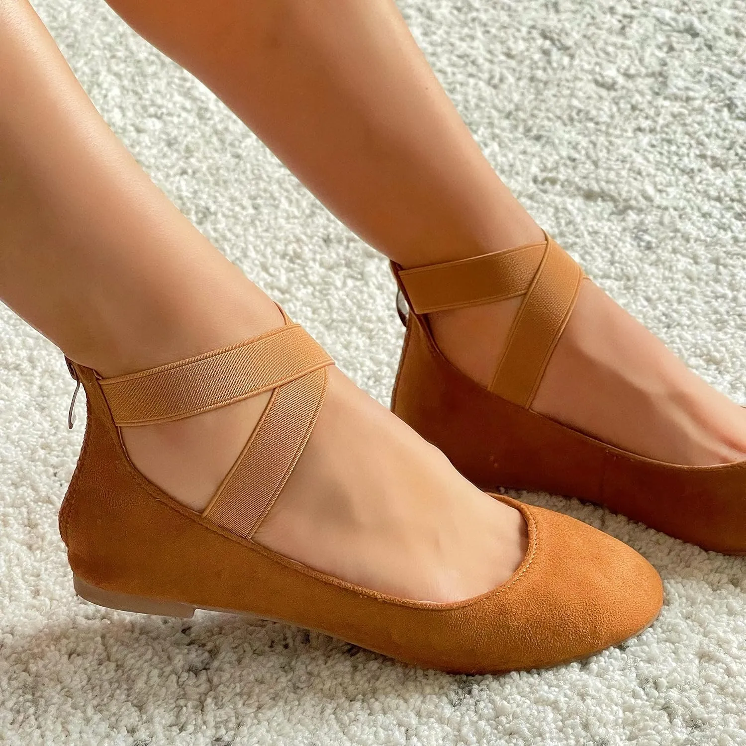 Womens Dana Closed Toe Ankle Strap Slide Flats