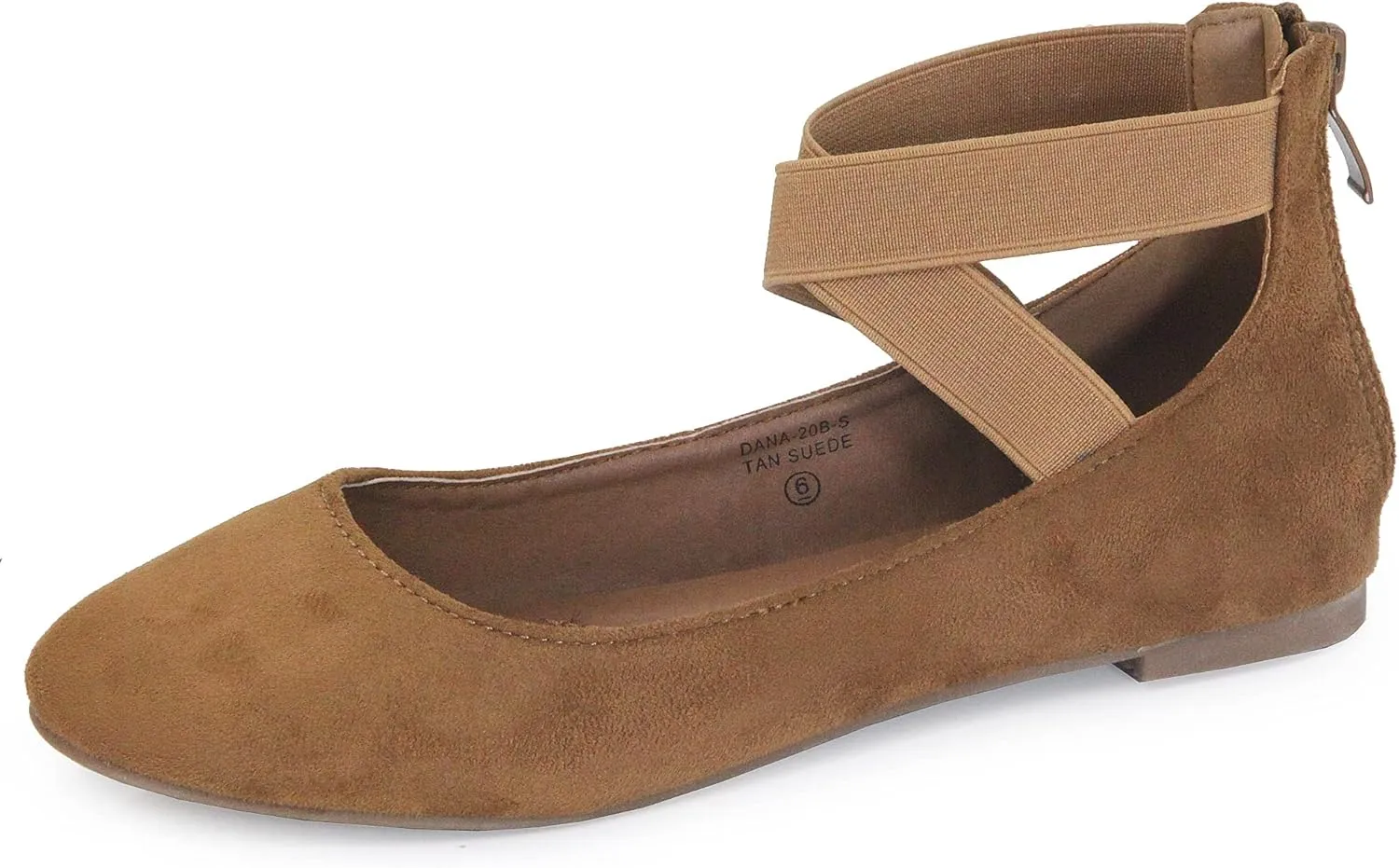 Womens Dana Closed Toe Ankle Strap Slide Flats