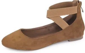 Womens Dana Closed Toe Ankle Strap Slide Flats