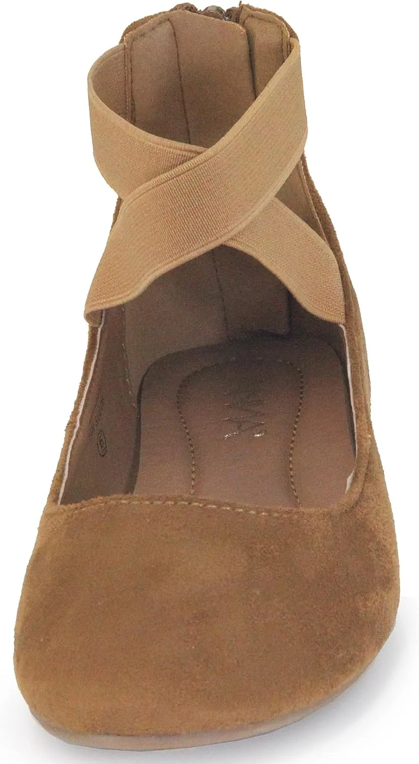 Womens Dana Closed Toe Ankle Strap Slide Flats