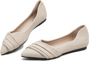 Women's Flats Rhinestone Wedding Pointed Shoes Sparkly Comfortable Slip on Flat for Dressy or Casual