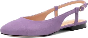 Women's Flats Round Toe Slingback Flats Shoes Comfortable Slip on Casual Ballet Flats for Women Dressy