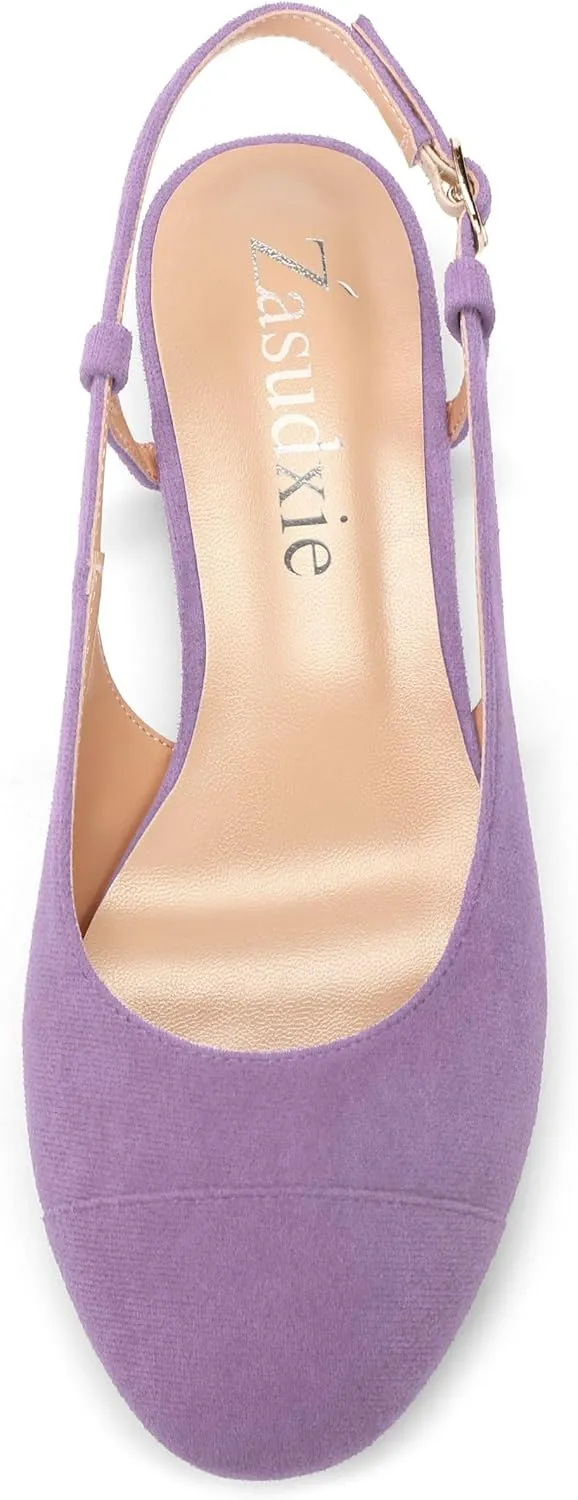 Women's Flats Round Toe Slingback Flats Shoes Comfortable Slip on Casual Ballet Flats for Women Dressy