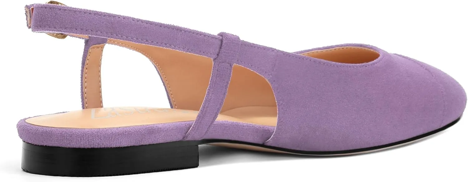 Women's Flats Round Toe Slingback Flats Shoes Comfortable Slip on Casual Ballet Flats for Women Dressy