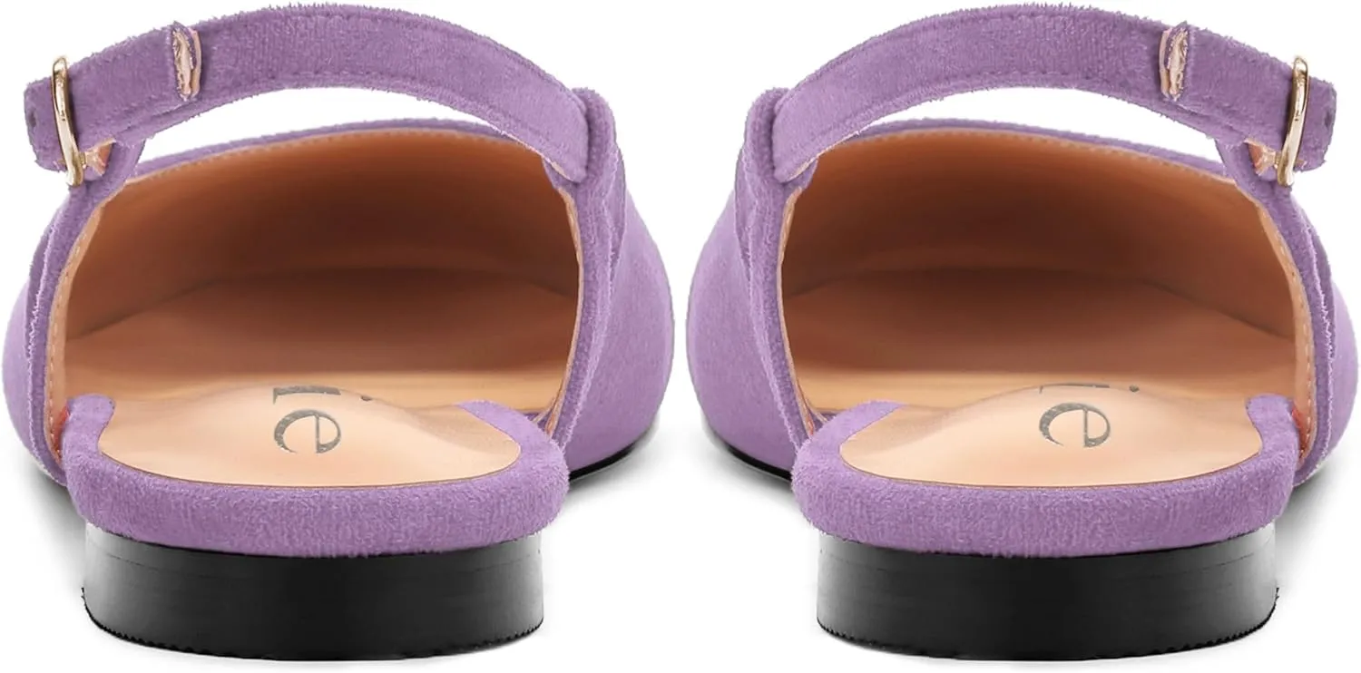 Women's Flats Round Toe Slingback Flats Shoes Comfortable Slip on Casual Ballet Flats for Women Dressy