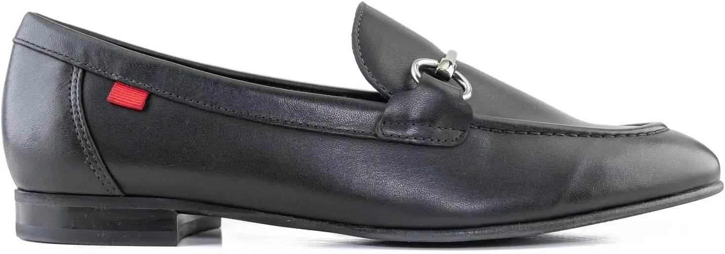Womens Genuine Leather Comfort Slip On Buckle Dress Loafer