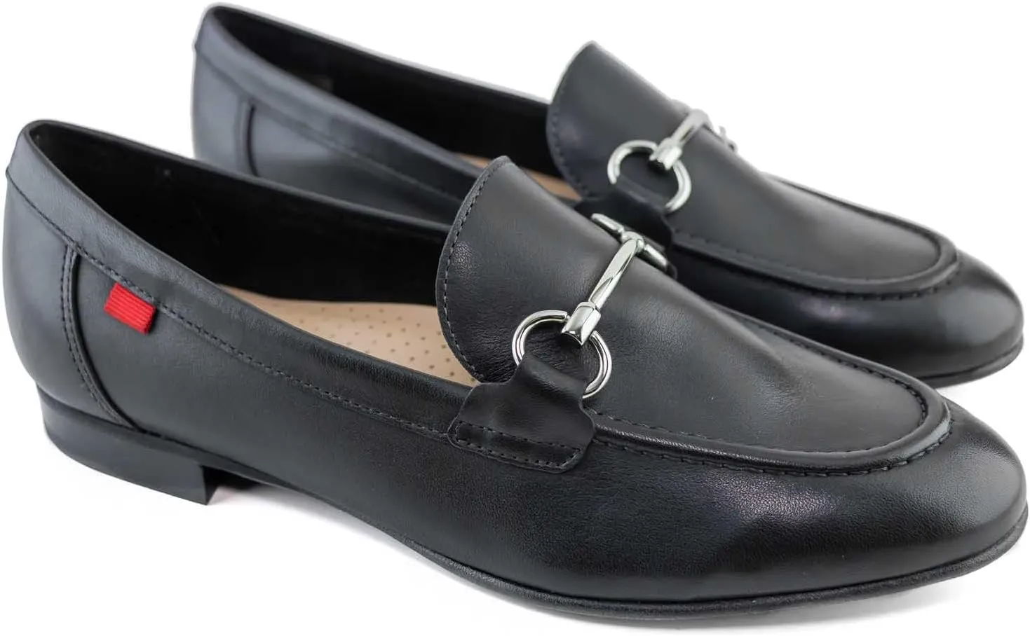 Womens Genuine Leather Comfort Slip On Buckle Dress Loafer