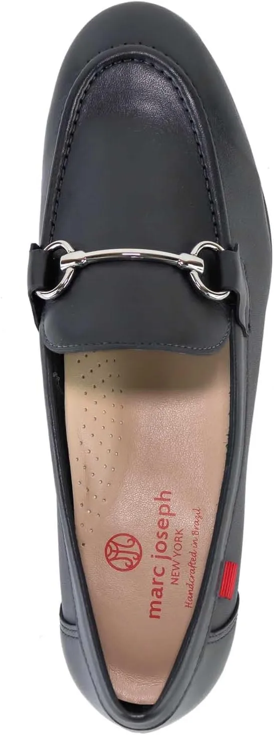 Womens Genuine Leather Comfort Slip On Buckle Dress Loafer