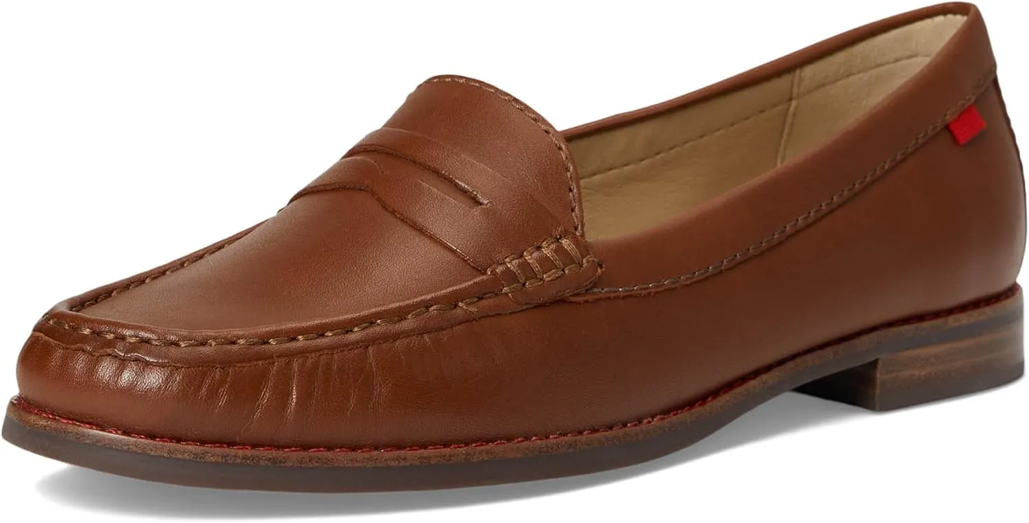 Womens Genuine Leather Comfort Slip on Penny Loafers