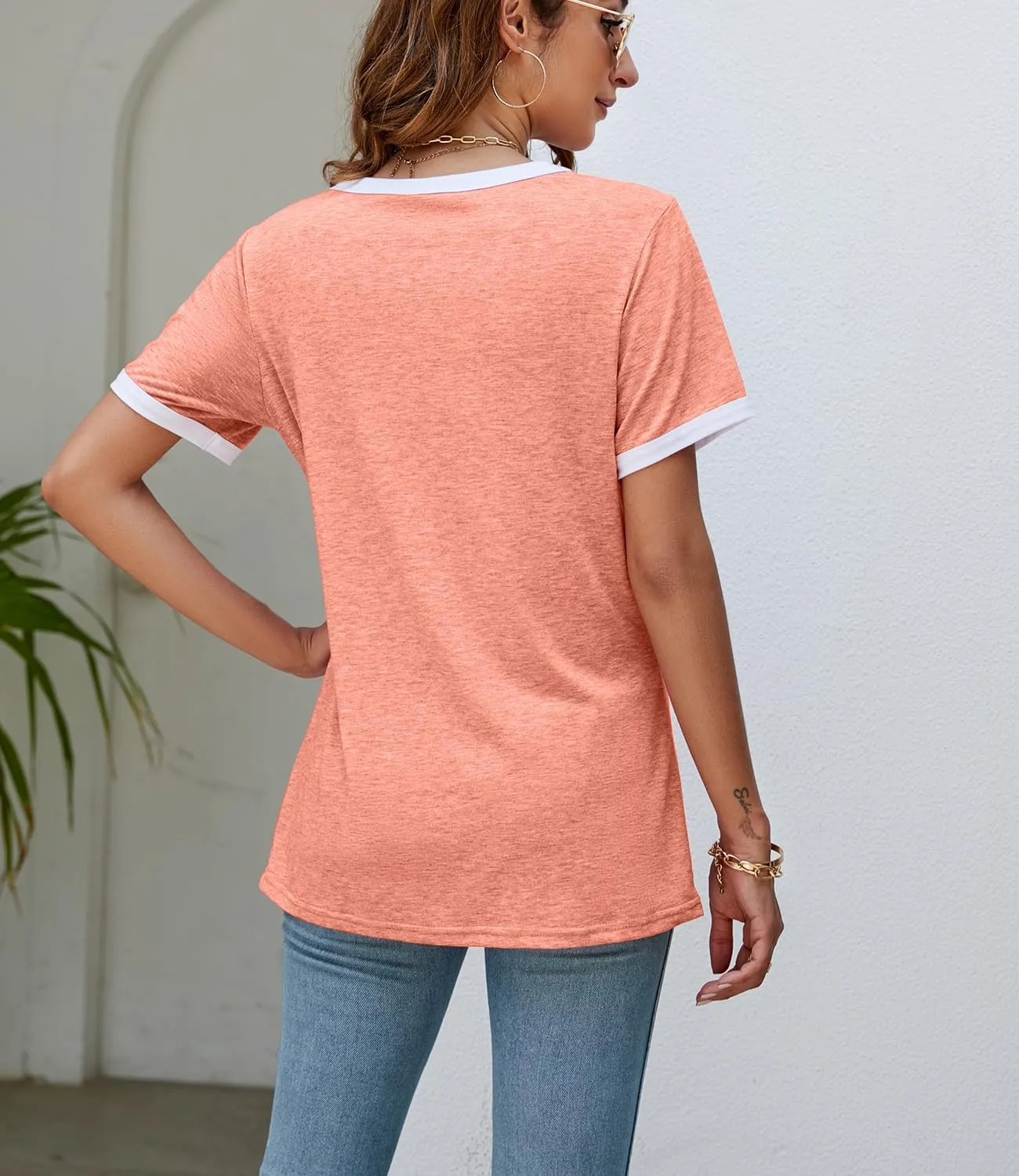 Women's Graphic Tees Casual Summer Funny Dragonfly Printed Short Sleeve Cute T Shirts Tops