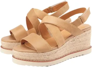 Women's Leather Rope Sole Wedge Sandals High Heels Open Toe Gladiator Casual Wedge Shoes