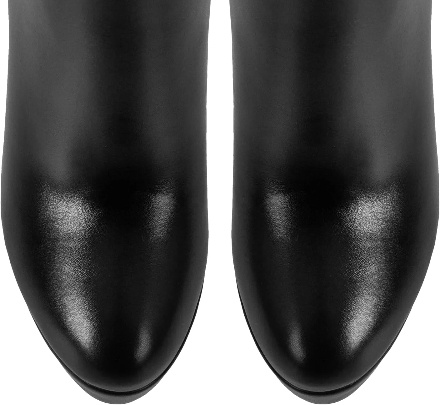 Women's Platform Knee High Boots Solid Color Side Zipper Block High Heels