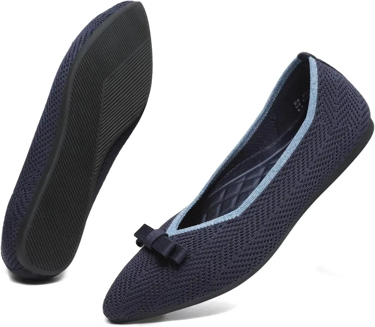 Women's Pointed Toe Flats Knit Dress Slip-on Ballet Flats Shoes Comfort Classic Work Business Office Shoes