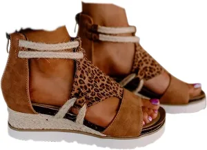 Womens Sandals Summer Dressy Comfortable Bohemia Rhinestone Wedge Sandals for Women Slide Slip On Beach Sandals
