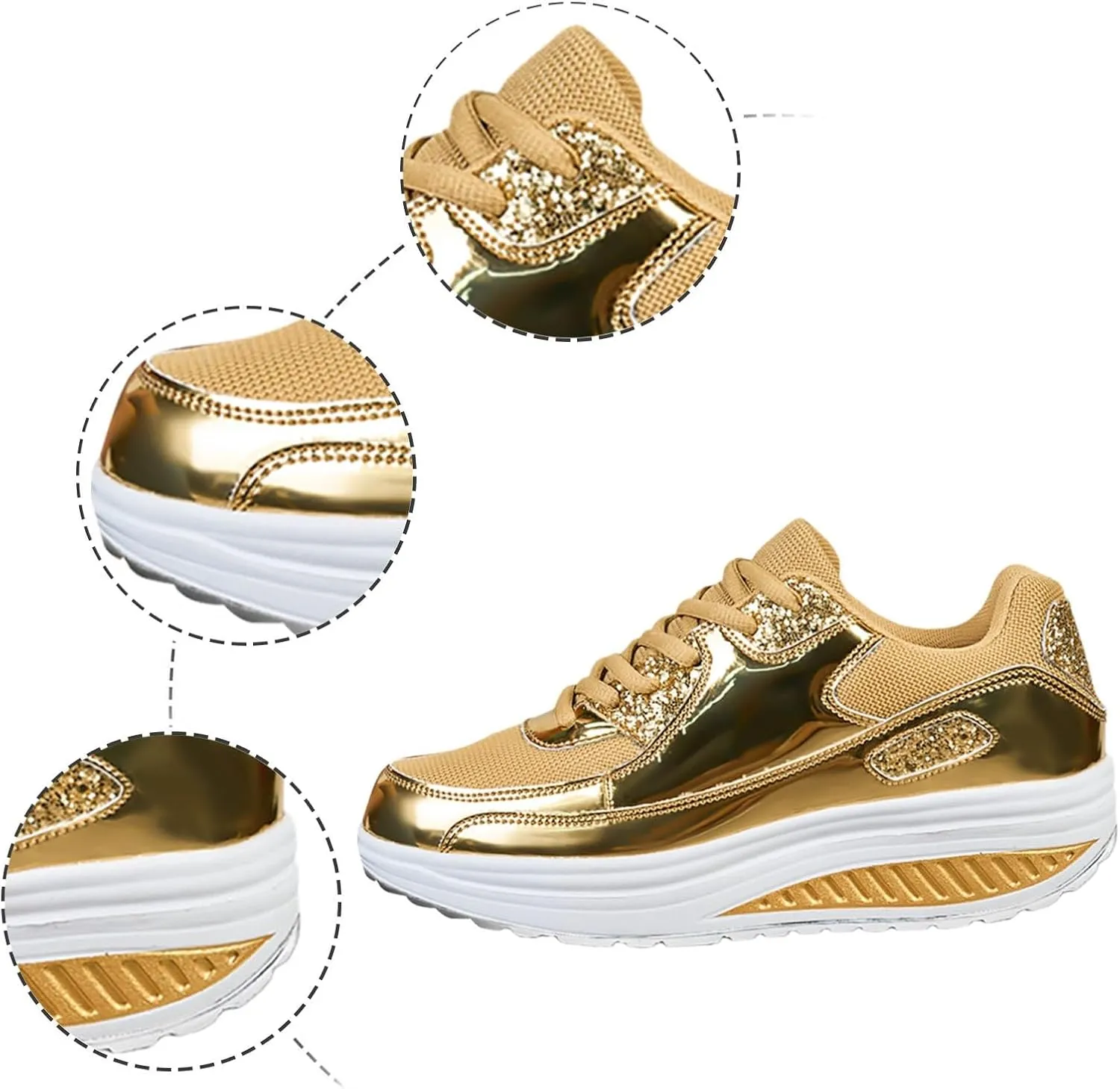 Womens Slip On Shoes Dressy Casual Wide Width Sneakers for Women Trendy Dressy Platform Fashion Casual Lace Up Shoe