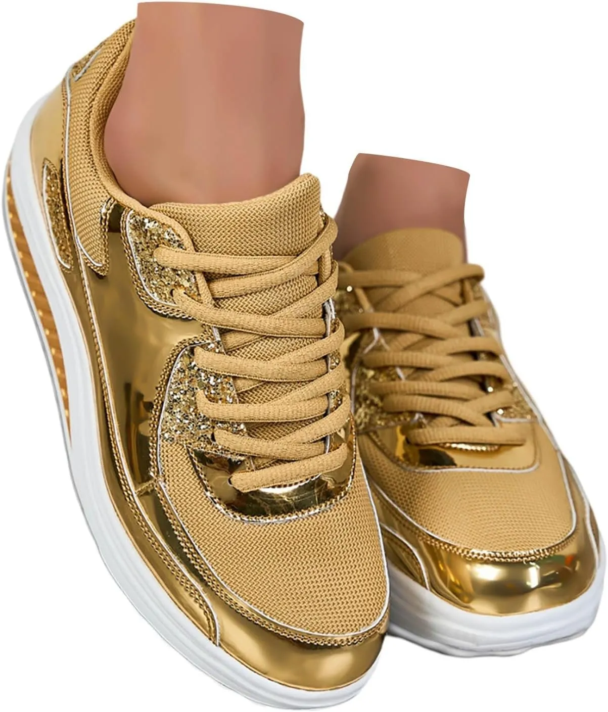 Womens Slip On Shoes Dressy Casual Wide Width Sneakers for Women Trendy Dressy Platform Fashion Casual Lace Up Shoe