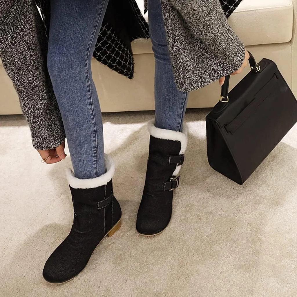 Women's Square Toe Denim Ankle Boots Embroidered Flower Zipper Block Low Heel Dressy Short Booties