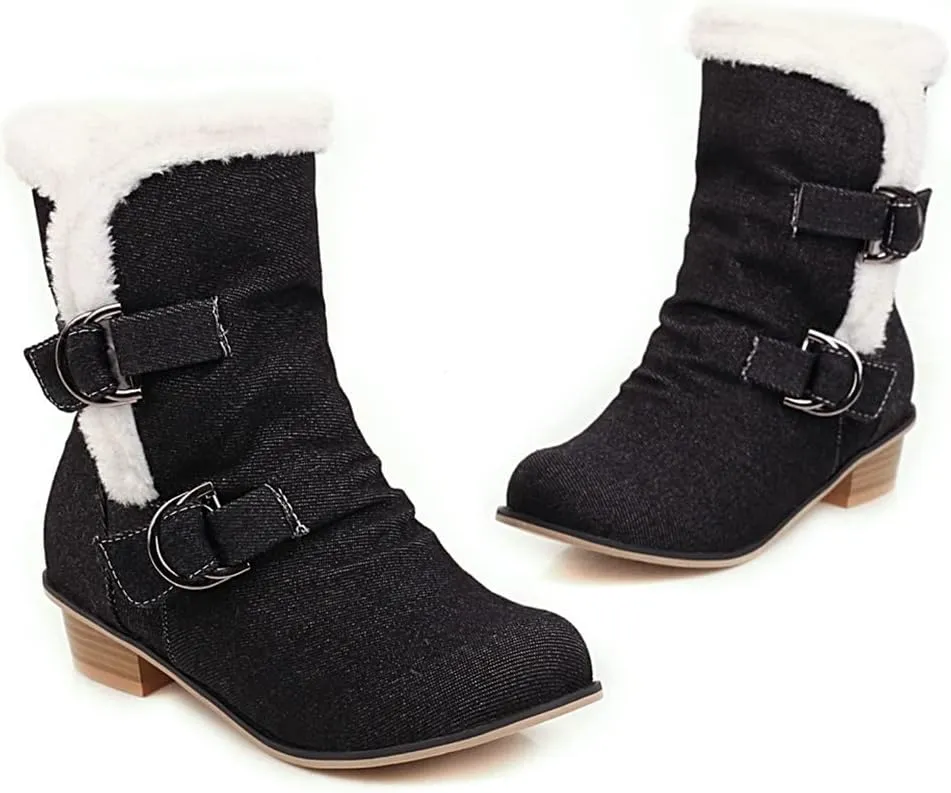 Women's Square Toe Denim Ankle Boots Embroidered Flower Zipper Block Low Heel Dressy Short Booties