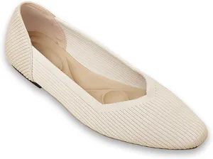 Women's Square Toe Flats Knit Dress Shoes Comfortable Mesh Flats for Women Slip On Ballet Flats Shoes Classic Soft Mary Jane Shoes