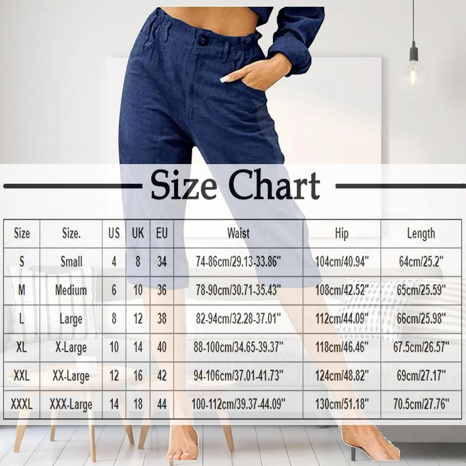 Women's Summer Capri Pants 2025 Cotton Linen Straight Leg Cropped Trousers High Waist Casual Pant with Pockets