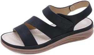 Women's Summer Casual Slide Sandals with Adjustable Straps & Cushioned Arch Support | Comfortable Beach Walking Shoes for Women, Breathable Vacation Footwear