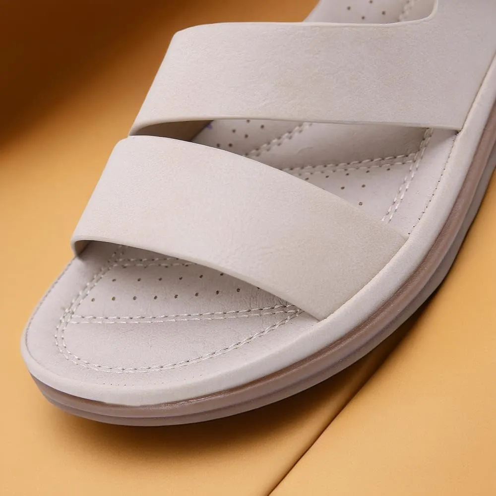 Women's Summer Casual Slide Sandals with Adjustable Straps & Cushioned Arch Support | Comfortable Beach Walking Shoes for Women, Breathable Vacation Footwear