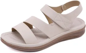 Women's Summer Casual Slide Sandals with Adjustable Straps & Cushioned Arch Support | Comfortable Beach Walking Shoes for Women, Breathable Vacation Footwear