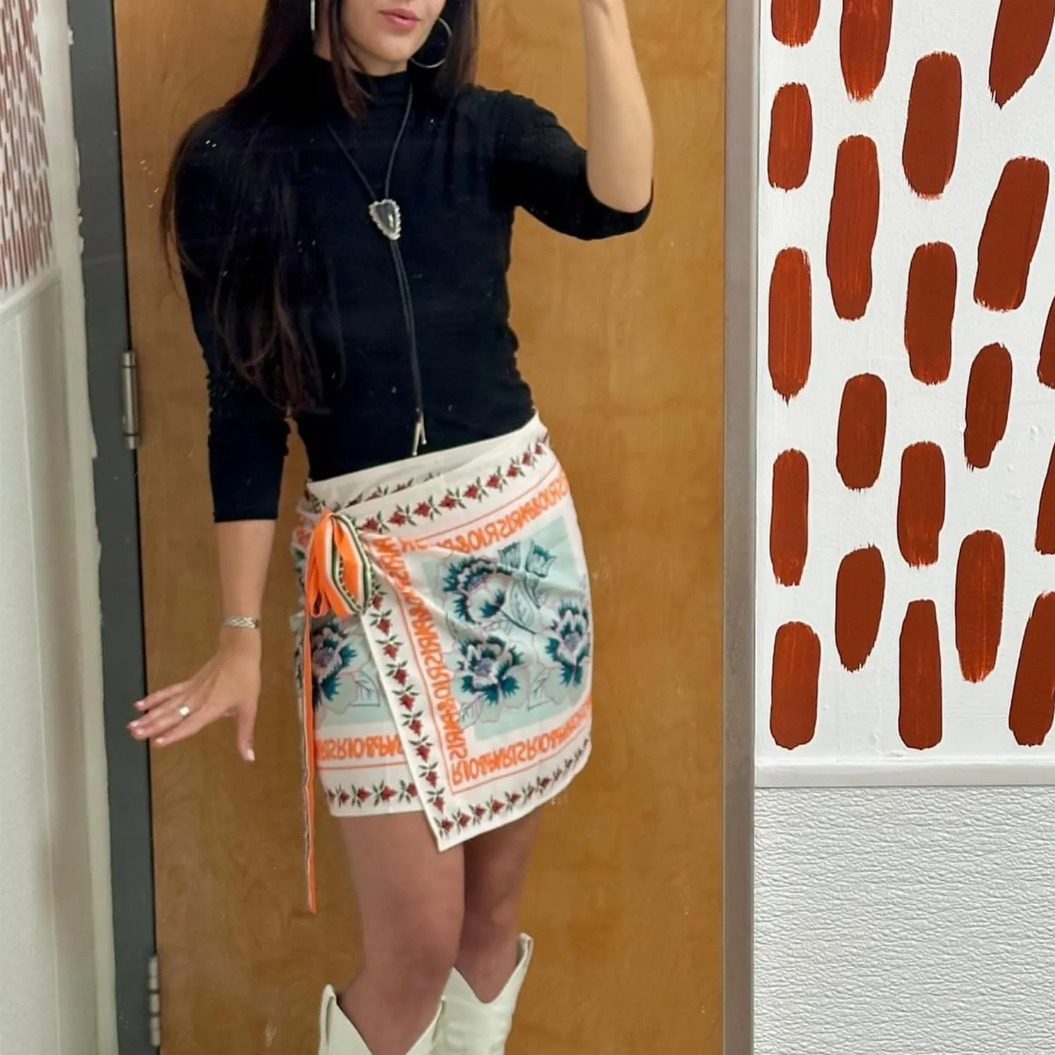 Womens Summer Floral Wrap Short Skirt Tie Side High Waist A Line Beach Vacation Boho Mini Skirt